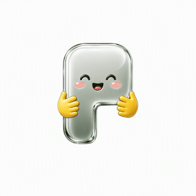 Hugging Pons logo: the P with the hugging face